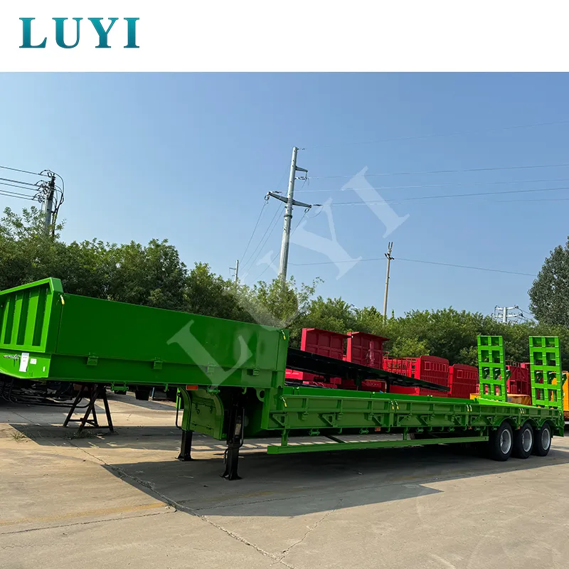 3-eixo Semi-reboque de plataforma baixa