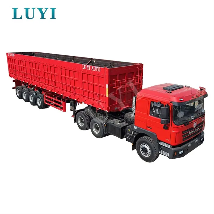 Reboque basculante lateral durável de 4 eixos para construção