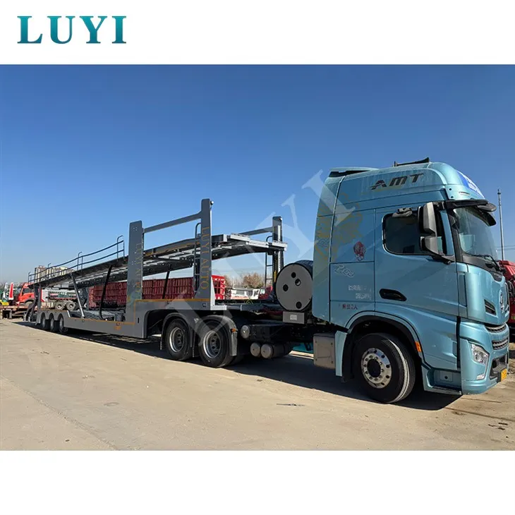 Processo de galvanização transportando 8 semi-reboques de transporte de carros