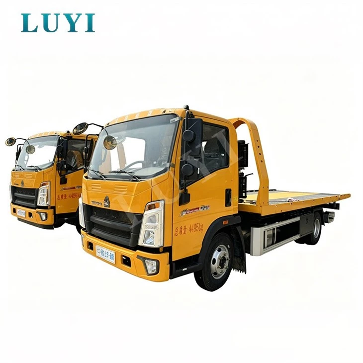 HOWO 7 Ton One-Tow-Two Flatbed Wrecker Recovery Truck high quality