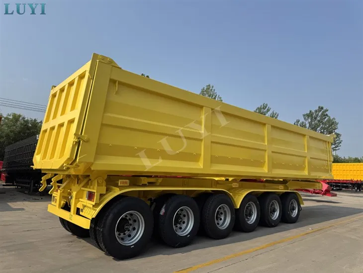 Seis eixos de dump semi reboque de gorjeta traseira